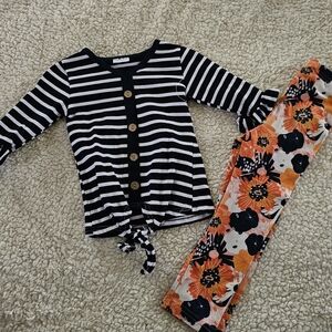 Striped Black and White Kids Pajama Set